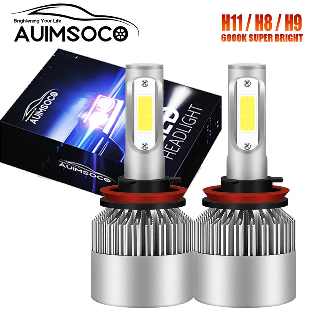 H11 H8 H9 LED Headlight Kit High Low Beam Bulb Super Bright 6500K White 660000LM