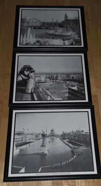 1893 Columbian Exposition /Chicago Worlds Fair Set Of 3 Framed 16×20 Photographs