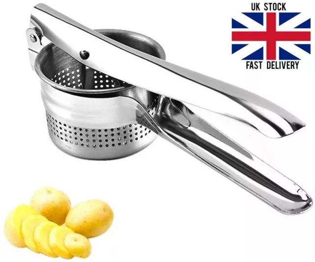 Heavy Duty Stainless Steel Potato Ricer Puree Masher Vegetable Fruit Presser