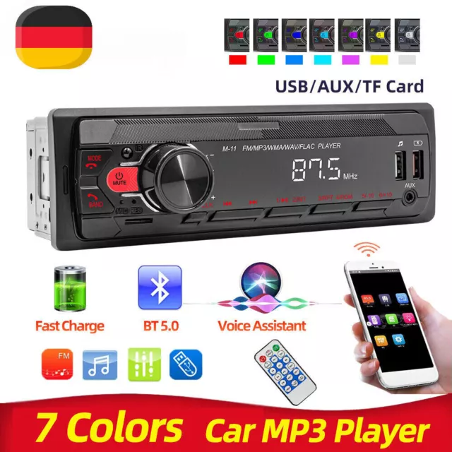 AUTORADIO télécommande 1DIN AVEC BLUETOOTH MAINS LIBRES USB AUX MP3 TF