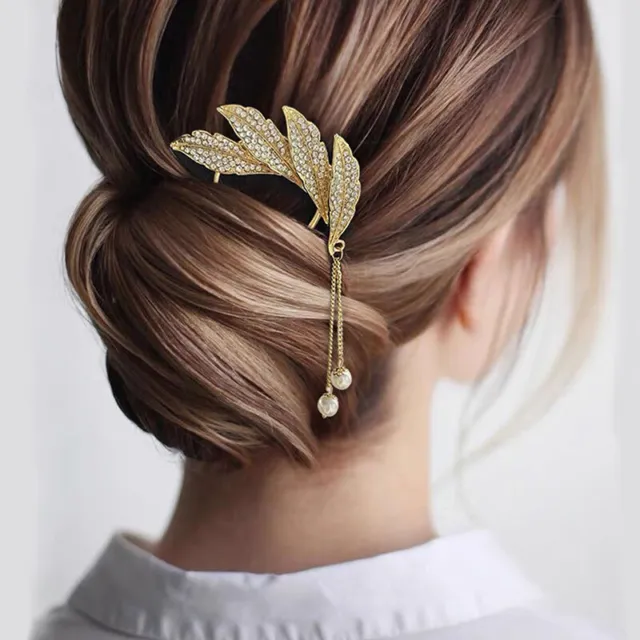 Fashion Woman Elegant Pearl Rhinestone U-shaped Simple Pearl Metal Hairpin Alloy