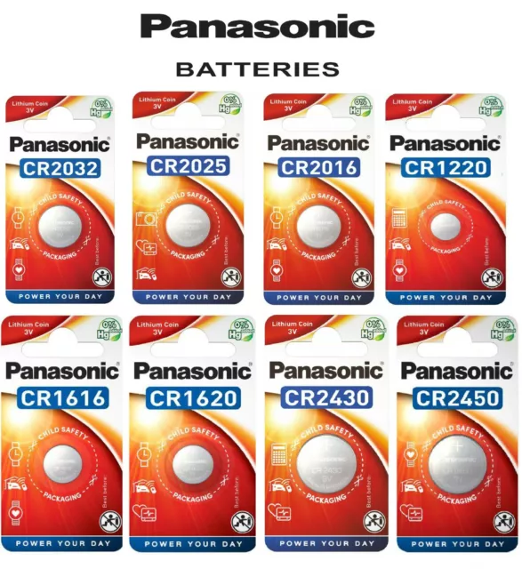 Piles CR2032 CR2025 CR2016 CR1616 CR1620 CR1220 CR2430 2450 Panasonic boutons 3V