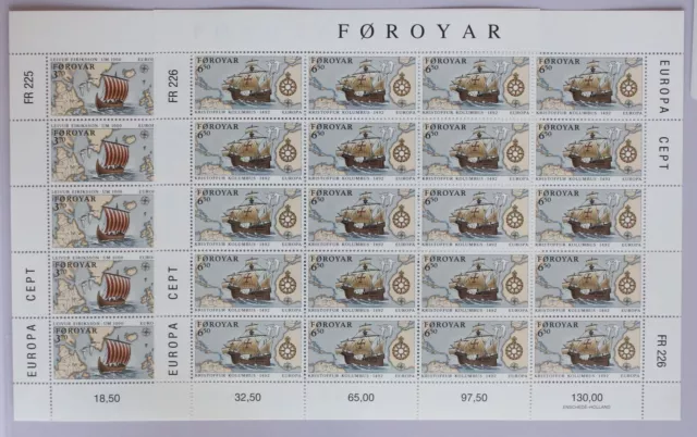 Faroe Islands 231-232 Mint as Small Sheet Edition #GF407