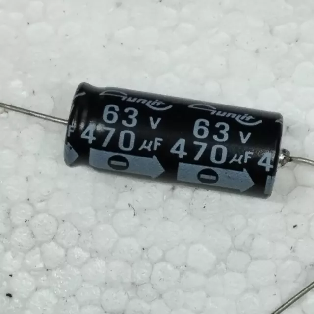 470 µF 63v Condensateur chimique Axial  470 uF 470 mF    Lot 1 Pcs   NOS   G5h32