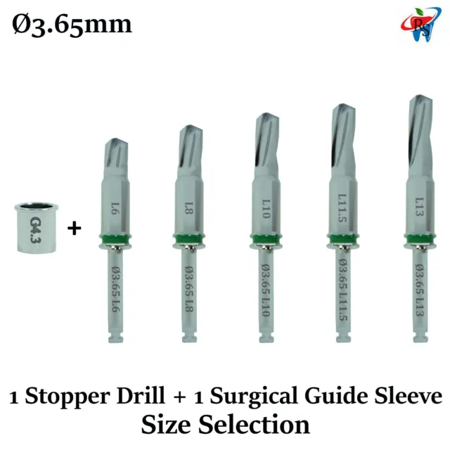 1x Dental Implant Stopper Drill & Surgical Sleeve External Irrigation Ø3.65mm