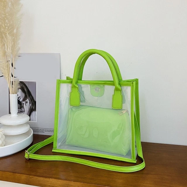 Fashion PVC Jelly Bag Women Small Transparent Handbag Summer Clear Shoulder Bags