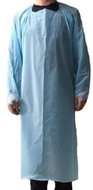 Pack of 20 Disposable Isolation Gowns – Embossed PE 0.10mm ECM Certified PPE
