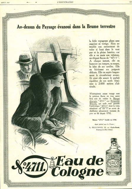 Publicité ancienne eau de Cologne 4711 - 1927 issue de magazine
