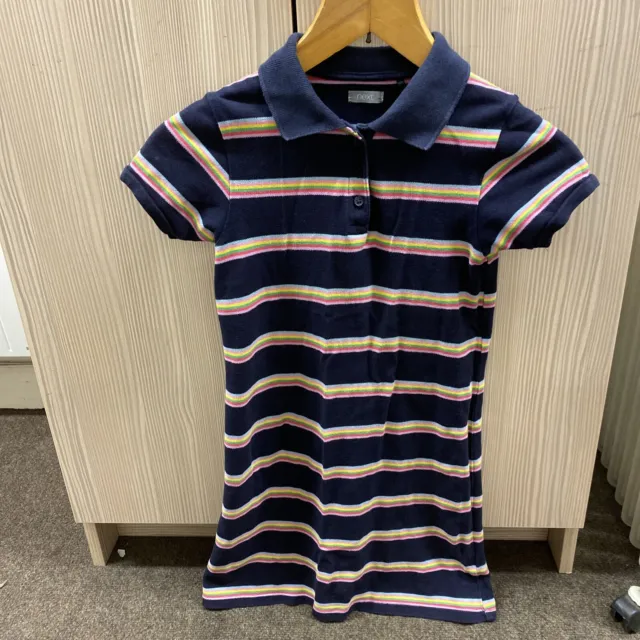 girls next age 9 navy blue With rainbow stripe detail age 9 tshirt dress
