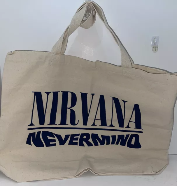 New Urban Outfitters Nirvana Nevermind Tote Bag Beige/Navy Unisex