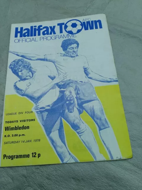 1977/8 HALIFAX TOWN v WIMBLEDON