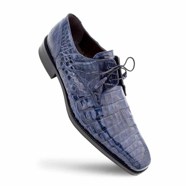 Mezlan Anderson Bleu Véritable Crocodile à Lacet (11-M)