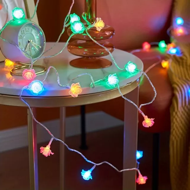 Creative Rose Flower LED String Lights Simulated Atmosphere Light  Room