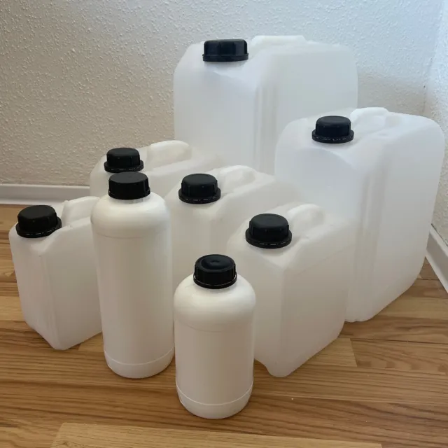 Wasserkanister & Gefahrgut UN Kanister,Flasche Behälter natur weiß 2.5, 3, 5,10L