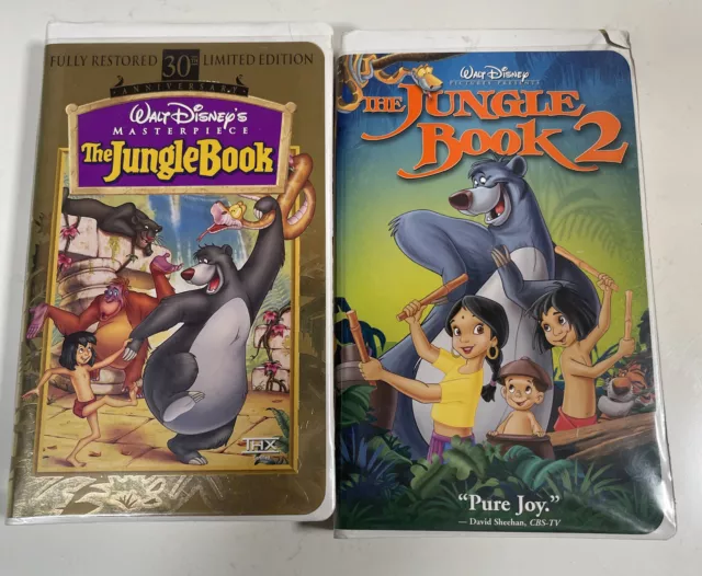 Vintage Walt Disneys The Jungle Book 1 and 2 Vhs