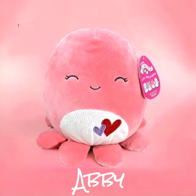 Squishmallow Valentine Squad Abby Octopus 5” inch Plush Pink NWT