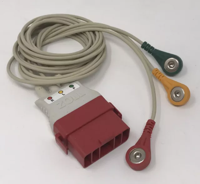 Zoll Cable, Adapter, 3 Lead ECG, IEC, Snap Connector 2