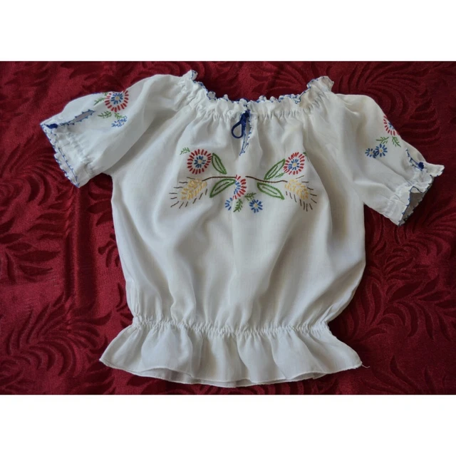 CAMICIA BAMBINA IN STILE TIROLESE  VINTAGE TG. 3/4 anni