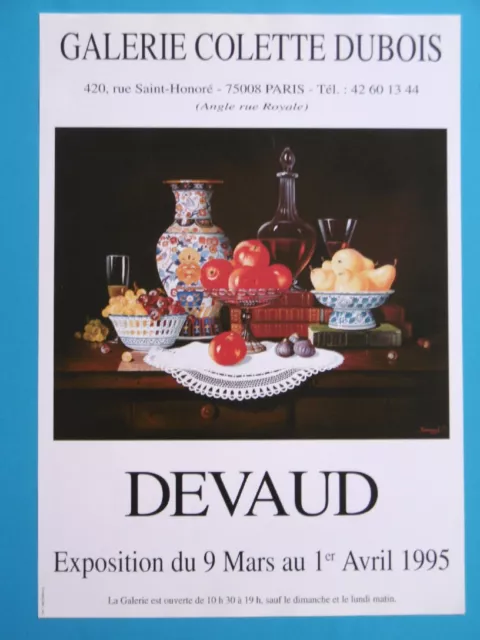 DEVAUD Patrick affiche originale Nature morte Paris Poire Tomate Raisin Dijon