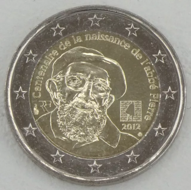 2 Euro Gedenkmünze Frankreich 2012 Abbé Pierre unz.