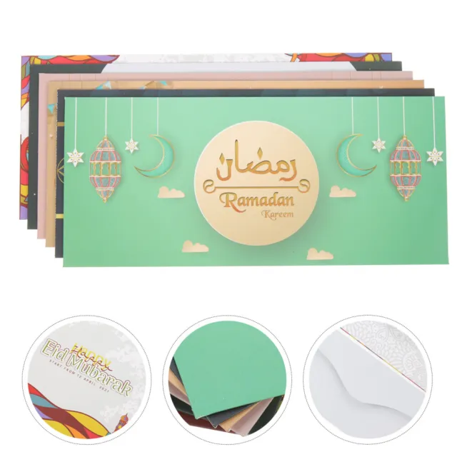 6 Pcs Enveloppes Rouges Pour Le Festival Eid Cartes De Voeux Ramadan