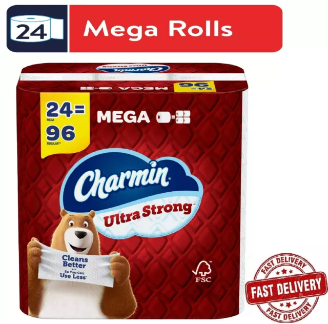 Charmin Ultra Strong Toilet Paper Mega Roll, 242 Sheets Per Roll, 24 Count