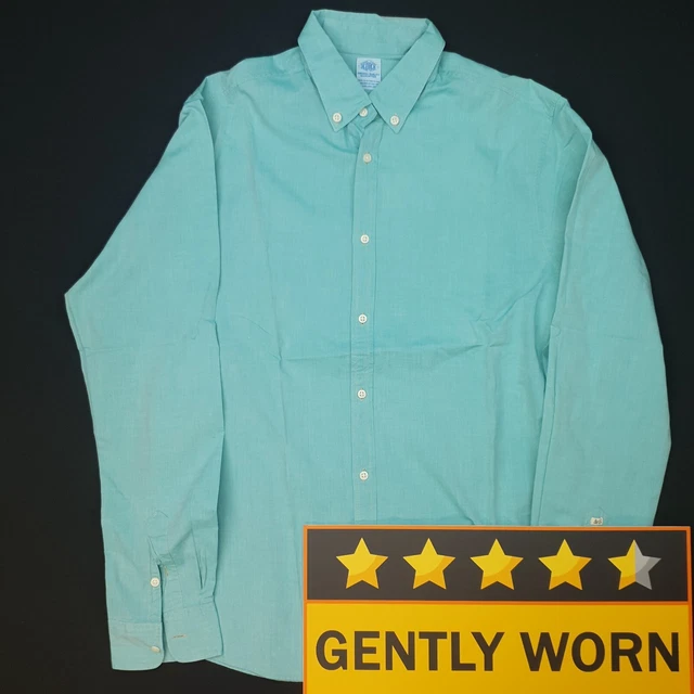 Scotch & Soda Mens Shirt Lightweight VERY GOOD LARGE (SNUG FIT) Green SLIM FIT