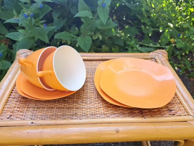 Brexton picnic hamper Cups Saucers Plates Orange Plastic Replacement Spare 3