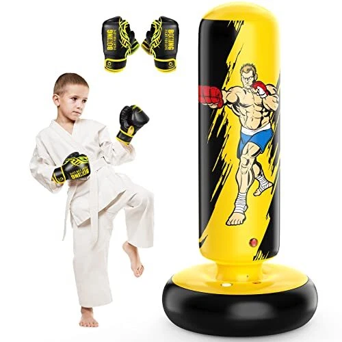 Punching Bag for Kids, 66" Larger Stable Boxing Bag, Inflatable Kids Punching