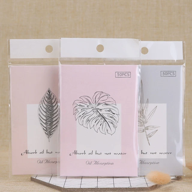 6 bolsas 300 piezas Papel secante de aceite Toallitas de aceite Hojas de secar de aceite Tejidos absorbentes