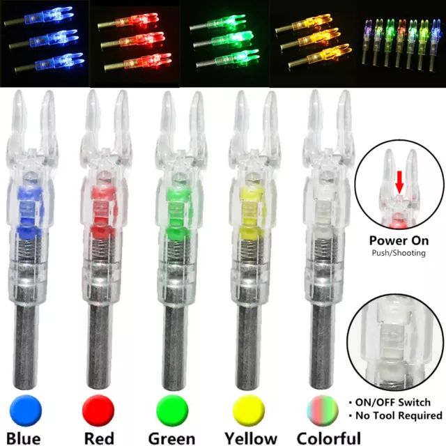 LED Lighted Nocks 6.2mm Shooting Archery For Compound Bow Hunting Arrow Nocks