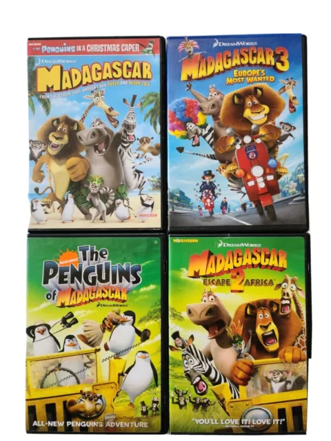 Madagascar Dvd Christmas Caper Escape 2 Africa Europes Most Wanted Penquins LOT