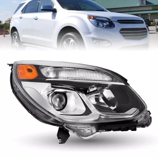 For 2016 2017 Chevy Equinox Factory Halogen Chrome RH Passenger Headlight 16 17