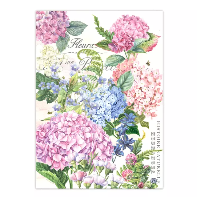 Michel Design Works Cotton Kitchen Tea Towel Floral Wild Hydrangea - NEW