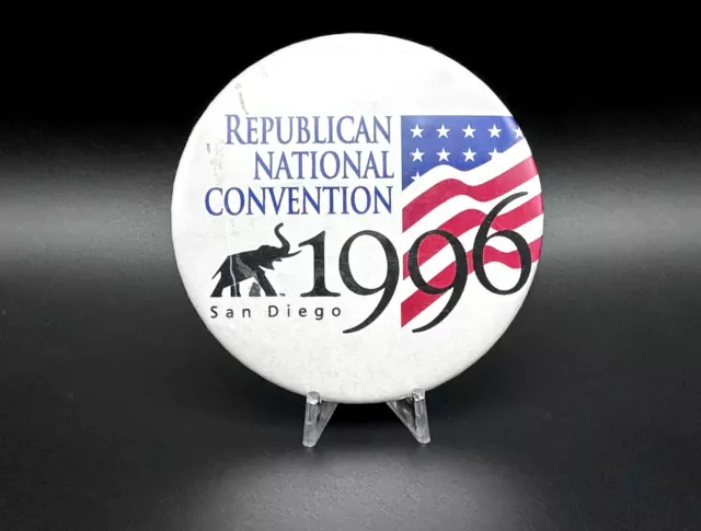 3" 1996 Republican National Convention-San Diego, Ca Pin Badge With Flag L20