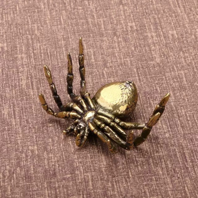Solid Brass Spider Figurine Small Statue House Decoration Animal Figurines Gifts 3