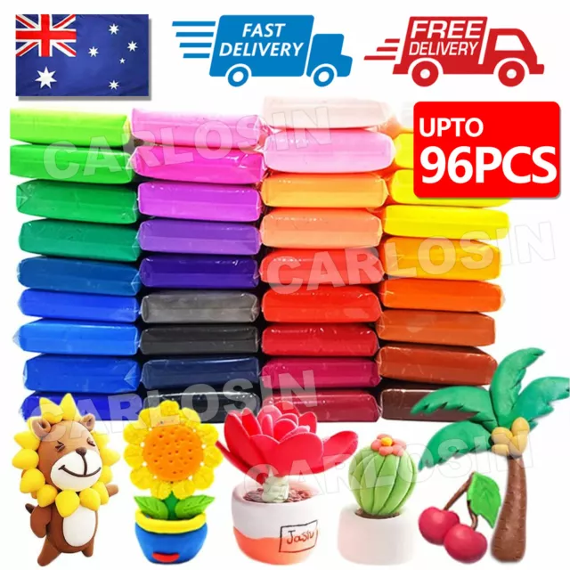 32/96pcs Malleable Polymer Clay Soft Modelling DIY Craft Block Plasticine Toys