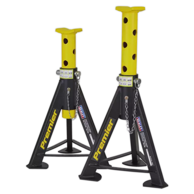 Sealey Axle Stands (Pair) 6tonne Capacity per Stand - Yellow Garage Workshop DIY