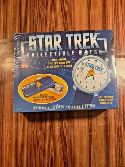 Star Trek Moving Enterprise Ship Quartz Watch Tin Case As Seen On TV 1998 Sci-Fi