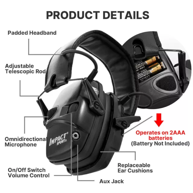 Electronic hearing protection for Howard Leight Impact sports shooting ear plugs