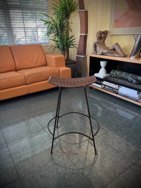 ARTHUR UMANOFF Mid-Century Modern Wrought Iron Stool