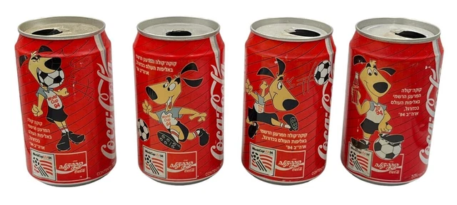 COCA COLA LATTINE ISRAELE 1994 USA FIFA World Cup 4 LATTINE ebraico