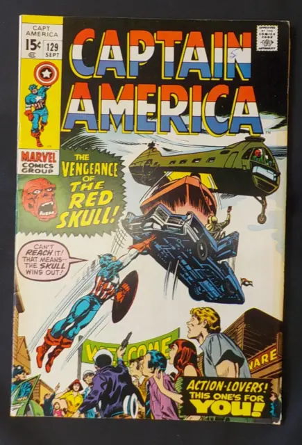 Captain America #129 ! MARVEL 1970 ! GENE COLAN ! NICE COPY ! hayfamzone