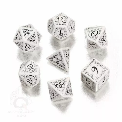 Dadi Q-Workshop Elven Elfici White & Black Dice Set