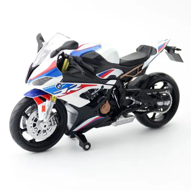 Escala 1/12 BMW S1000RR Diecast Motocicleta Modelo Niños Juguetes Hombres Colección Blanco