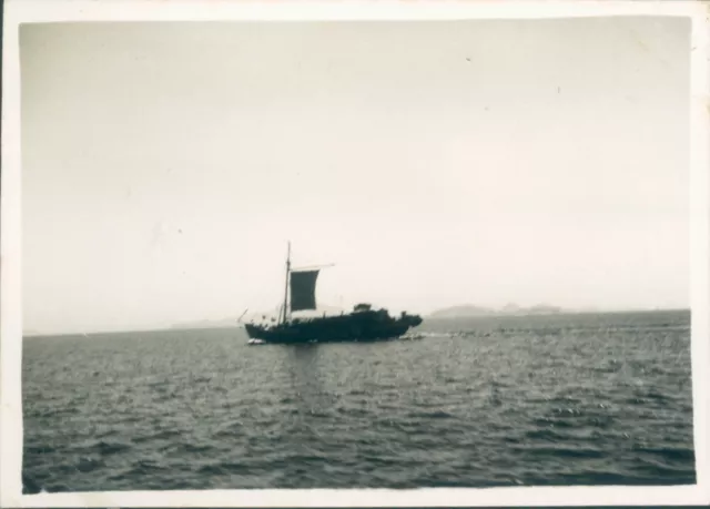 Photograph Japan 1954 Japanese Inter Island Trader Boat 3 x 2.25 inches