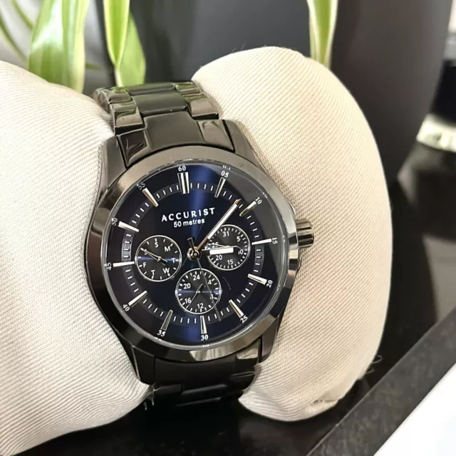 Accurist men's chronograph sales gunmetal steel bracelet watch
