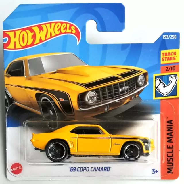 Hot Wheels 69 Copo Camaro yellow Muscle Mania 2/10 193/250 Short Card OVP