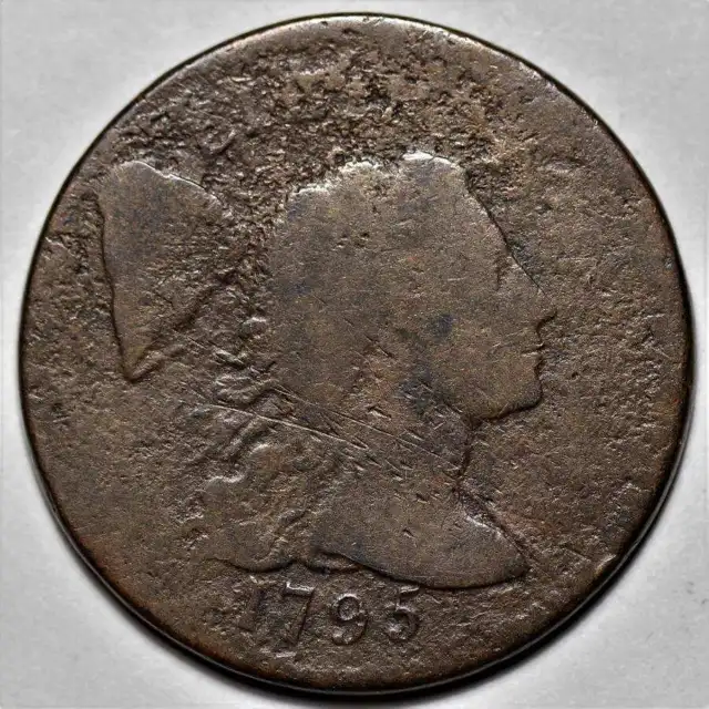 1795 Liberty Cap Large Cent - Plain Edge Variety - US 1c Copper Penny - L35