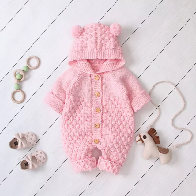 Maglione con cappuccio neonato bambino bambina vestito a maglia vestiti carini 3